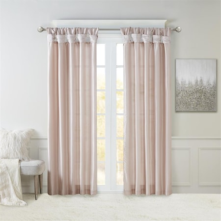 Madison Park Blush 100 Percent Polyester Twist Tab Lined Window Curtain MP40-6323